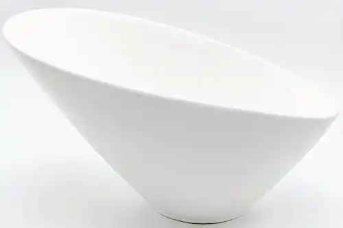 Furmaware Set of 2 Porcelain Angled Serving Bowls. Large Size Is Perfect for Salad, Soup, Pasta, Rice, Fruit Platters. Contemporary Bistro Design, Chip Resistant Dishwasher Safe - White 26oz Size Bowl