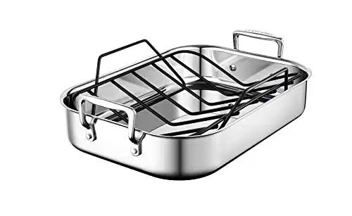 Le Creuset Stainless Steel Roasting Pan with Nonstick Rack