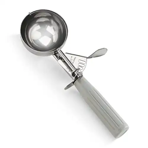 New Star Foodservice 34769 Commercial-Grade Thumb Press Food Disher/Ice Cream Scoop, 18/8 Stainless Steel, 4 oz, Size 8, Grey