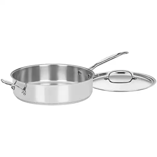 Cuisinart Stainless Steel, 5.5 Quart Sauté Pan w/ Cover, Helper Handle, Chef's Classic, 733-30H