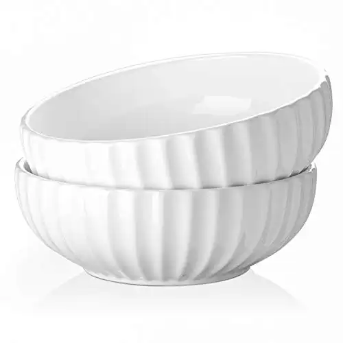 DOWAN 9.75" Large Serving Bowls - Fruit Salad Bowls for Entertaining - Set of 2