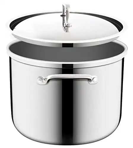 Nuwave Designs-Tri-Ply 18/10 Entire Stainless Steel Stockpot With Lid, Commercial Grade