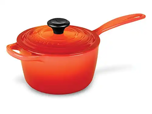 Le Creuset Enameled Cast Iron Signature Saucepan, 1.75 qt., Flame