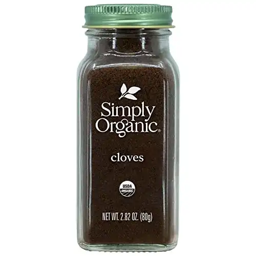 Simply Organic Ground Cloves 2.82 Ounce Jar, Pure Organic Ground Cloves, Kosher, Pungent Warm Aroma, Bittersweet & Spicy