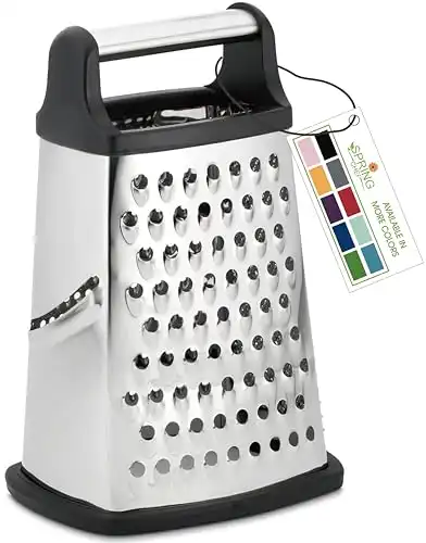 Professional Cheese Grater - Stainless Steel, XL Size, 4 Sides