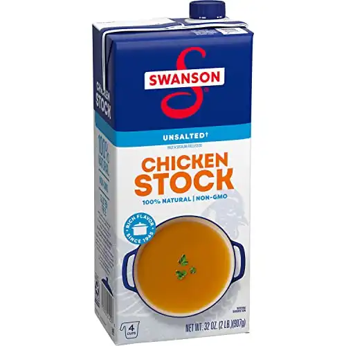 Swanson 100% Natural Unsalted Chicken Stock, 32 Oz Carton