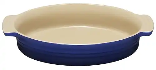 Le Creuset Stoneware 10-1/2-Inch Oval Dish, Cobalt Blue