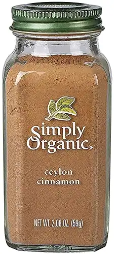 Simply Organic Ceylon Ground Cinnamon, 2.08 Ounce, Non-GMO Organic Cinnamon Powder