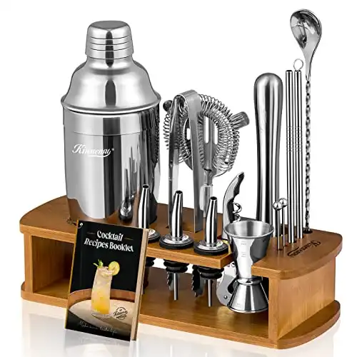 KITESSENSU Cocktail Shaker Set Bartender Kit with Stand