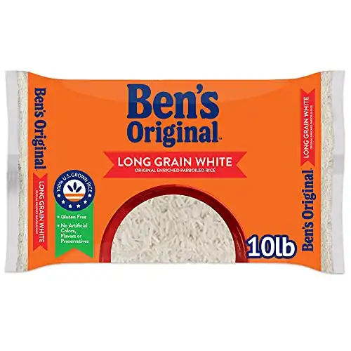 BEN'S ORIGINAL Enriched Long Grain White Rice, Parboiled Rice, 10 lb Bag