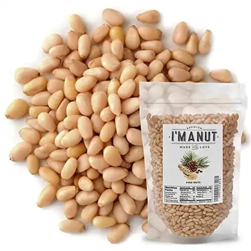 Raw Pine Nuts 8oz | Whole and Natural | NO PPO | Batch Tested Gluten & Peanut Free | Steam Pasteurized | Great for Pesto, Salads or Roasting - By I'M A NUT