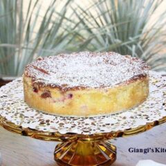 almond plum cake with creme fraiche