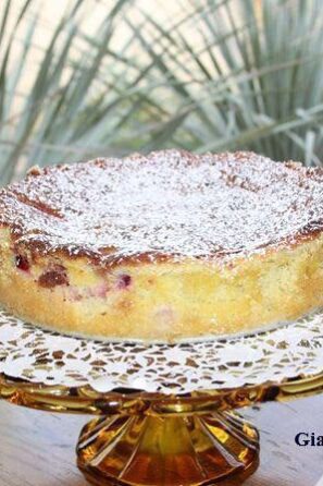 almond plum cake with creme fraiche