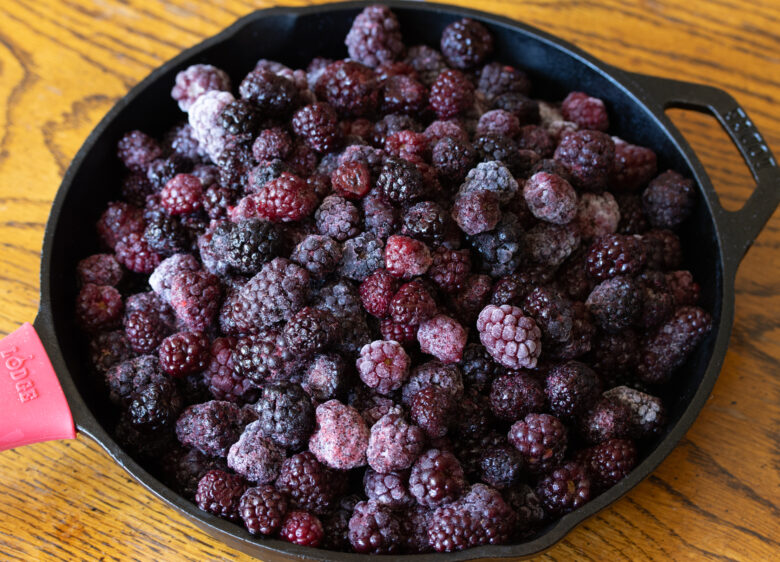 blackberries in the skillet