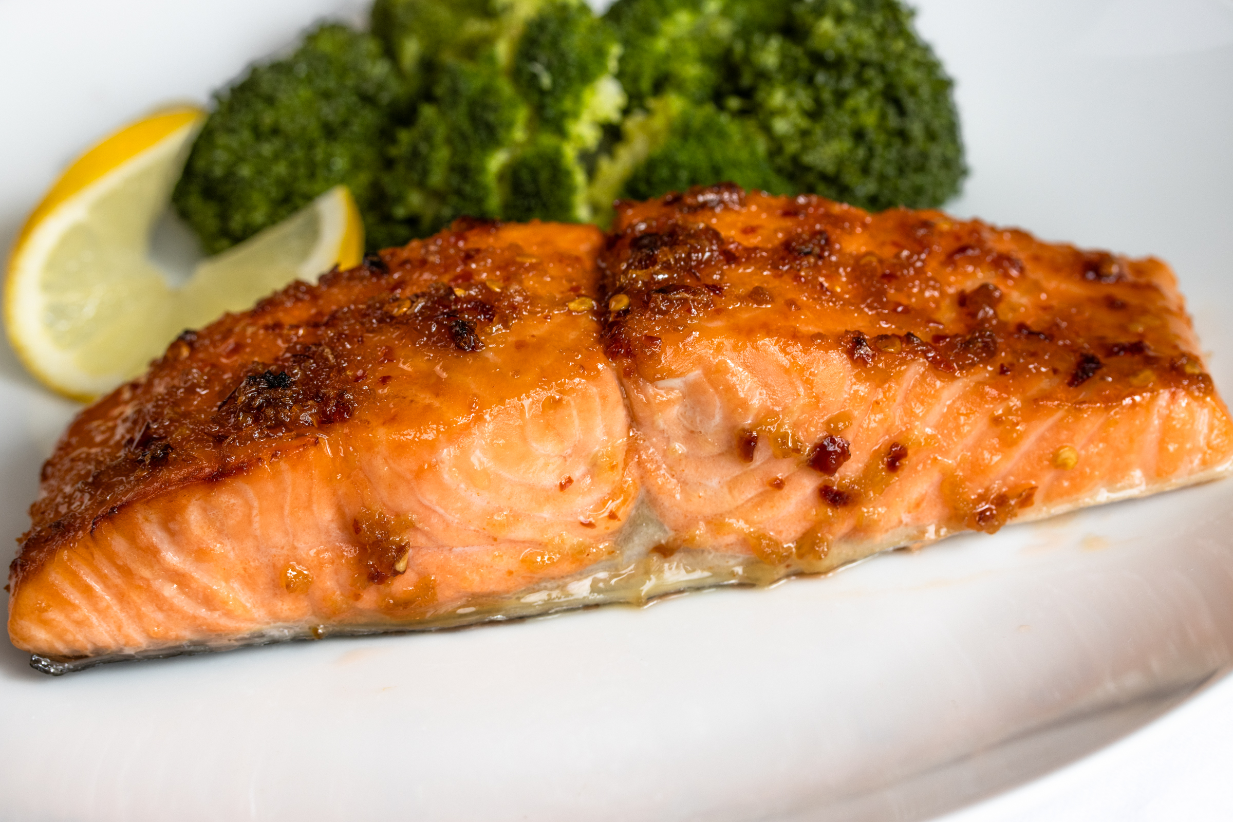 Broiled Salmon with SpicyMaple Syrup