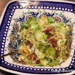 brusses sprouts with bacon and garlic