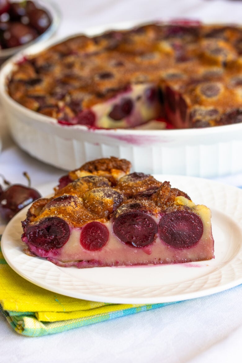 slice of cherry clafoutis