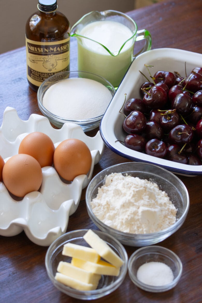 ingredients for Cherry Clafoutis