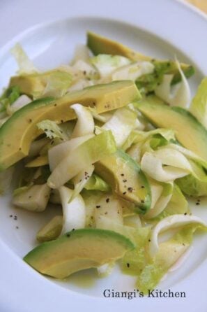 Belgian Endive with avocado salad