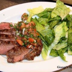 Flank steak with herbed salsa