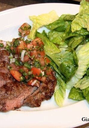 Flank steak with herbed salsa