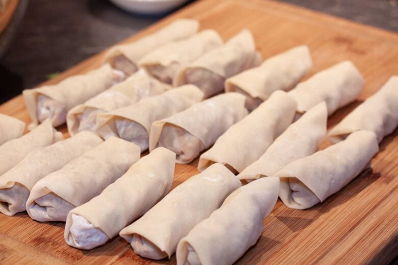 eggrolls before frying thme