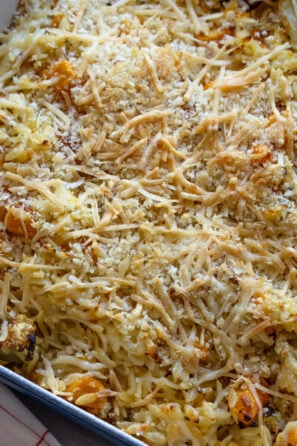 gratin baked with golden crust