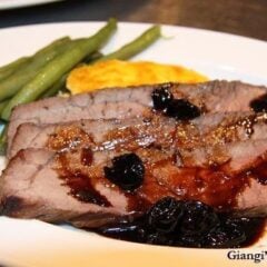 london broil with balsamic honey sauce