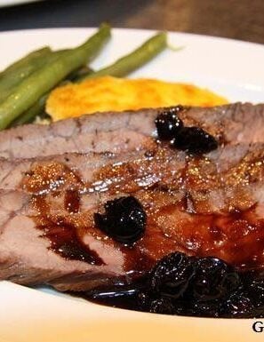 london broil with balsamic honey sauce