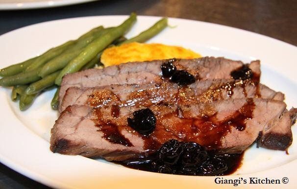 london broil with balsamic honey sauce