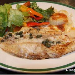 orange roughy with cap, garlic and vermouth