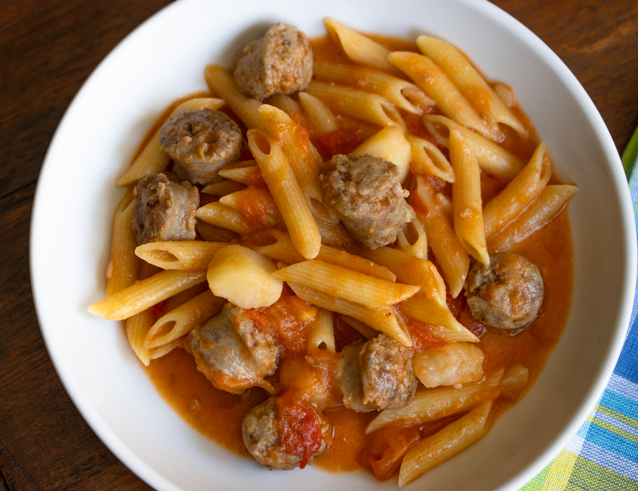 Penne Pasta with Sausage and Tomatoes Ingredients