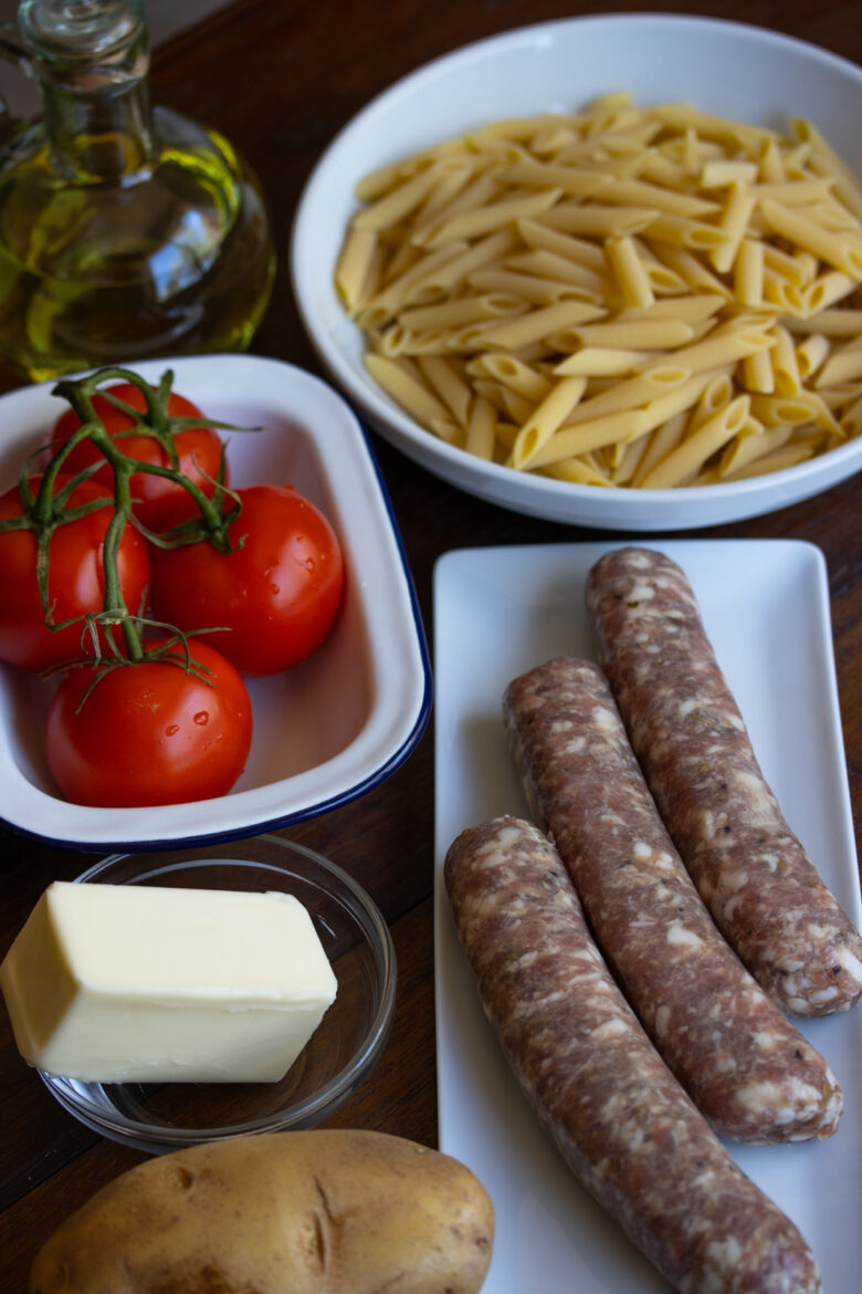 Penne Pasta with Sausage and Tomatoes Ingredients