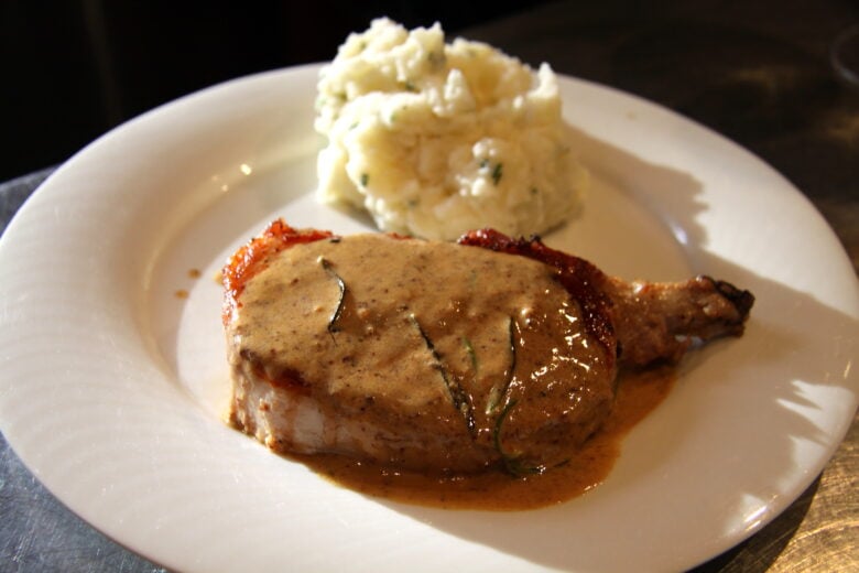 Pork Steaks with Mustard and Rosemary Sauce