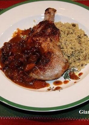 pork chops with cranberry, wine and cream sauce