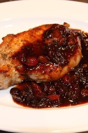 pork chops with cranberry, port and rosemary sauce