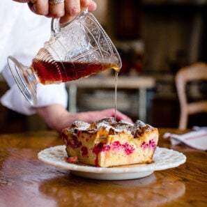 Raspberry baked French toast