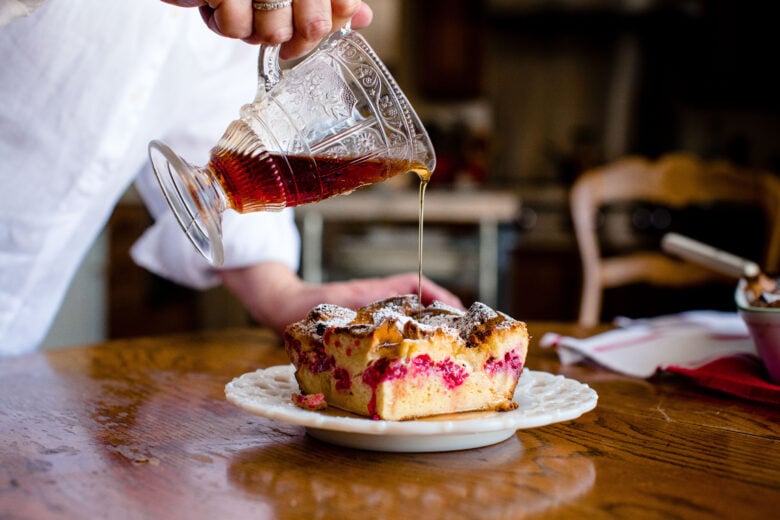 baked french toast with raspberry