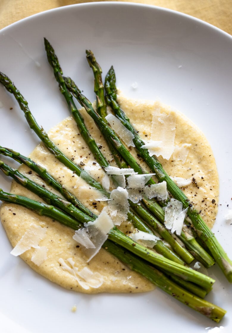 Roasted Asparagus with Parmesan Cream Sauce