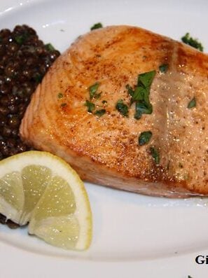 salmon with lentils