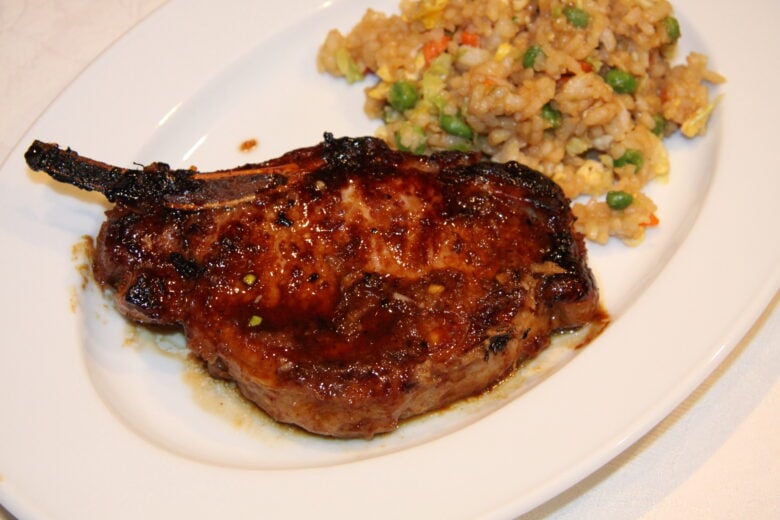 Soy glazed pork chops