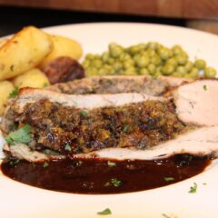 stuffed pork tenderloin with marsala-port sauce