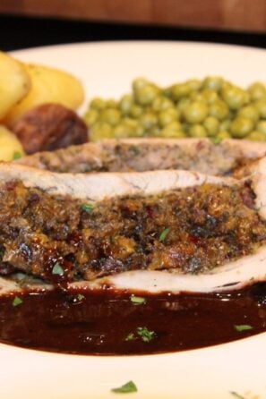 stuffed pork tenderloin with marsala-port sauce