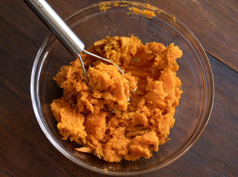 smashed sweet potato