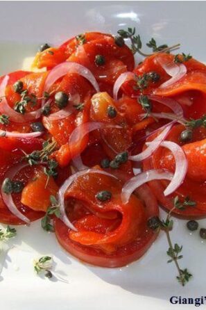 roasted peppers and tomatoes salad