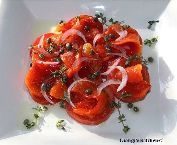 roasted peppers and tomatoes salad