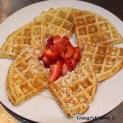 waffle with strawberries