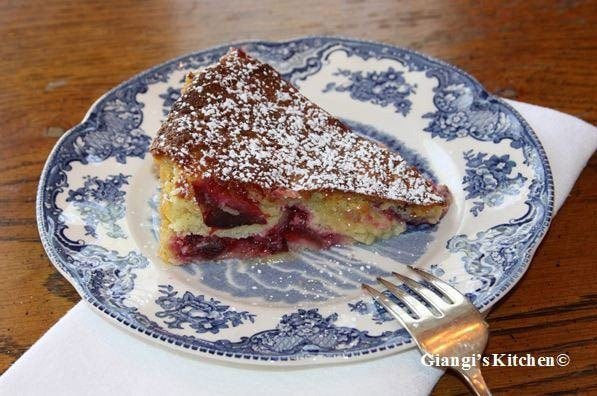 Almond Plum Cake with Crème Fraiche