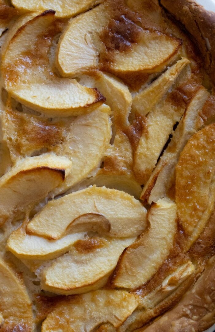 Apple pie - French Apple Tart Normande close up