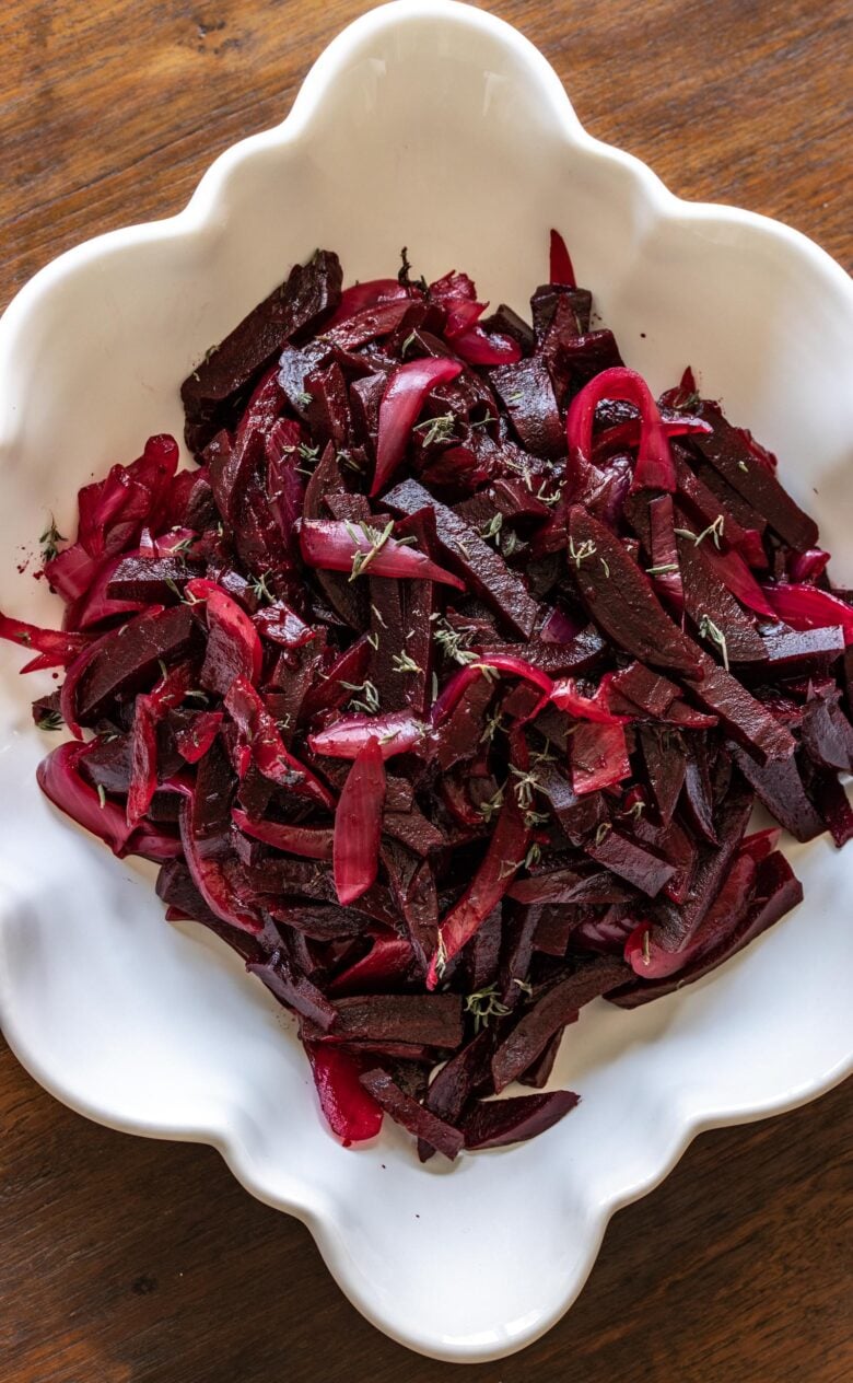 roasted beet with onion salad